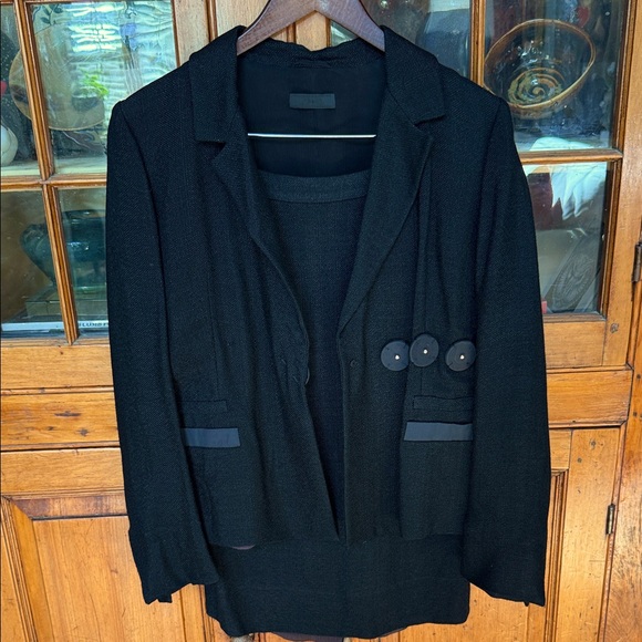 Prada Deep Black Women's Suit with Button Detail, Exquisite - Picture 1 of 15